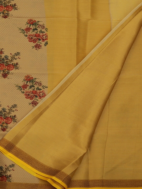 

Pothys Gold-Coloured & Red Art Silk Printed Saree