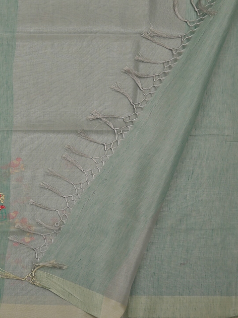 

Pothys Green & Grey Art Silk Woven Design Saree
