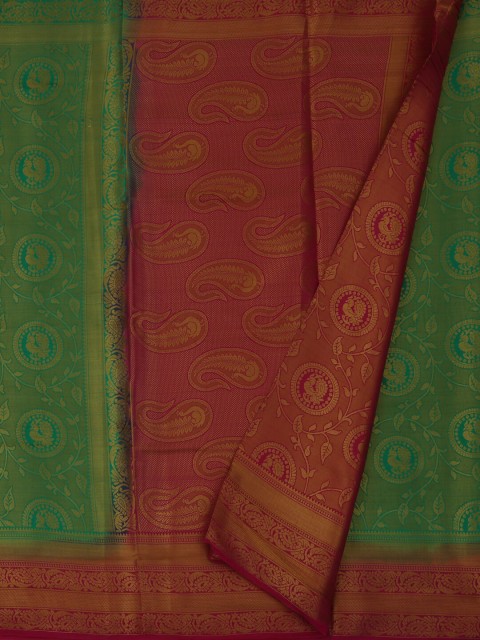 

Pothys Green & Pink Jute Silk Woven Design Saree
