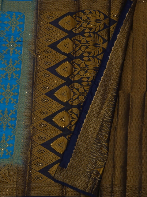 

Pothys Blue & Gold-Coloured Jute Silk Woven Design Saree