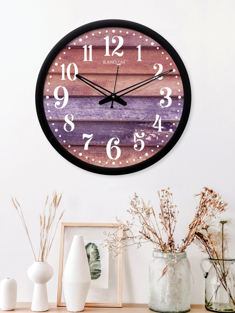 

RANDOM Brown & Purple Round Printed Analogue Wall Clock (30.48 cm x 30.48 cm)