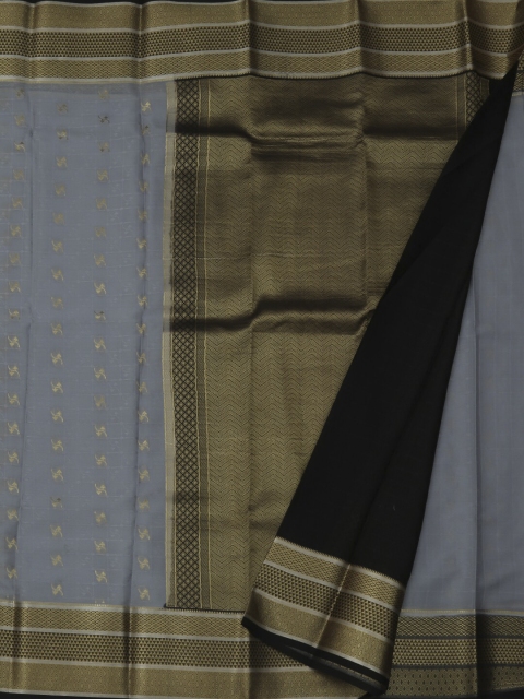 

Pothys Grey & Black Pure Crepe Woven Design Saree