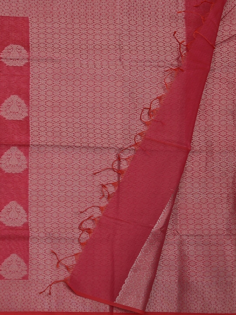 

Pothys Pink & Silver Supernet Woven Design Saree