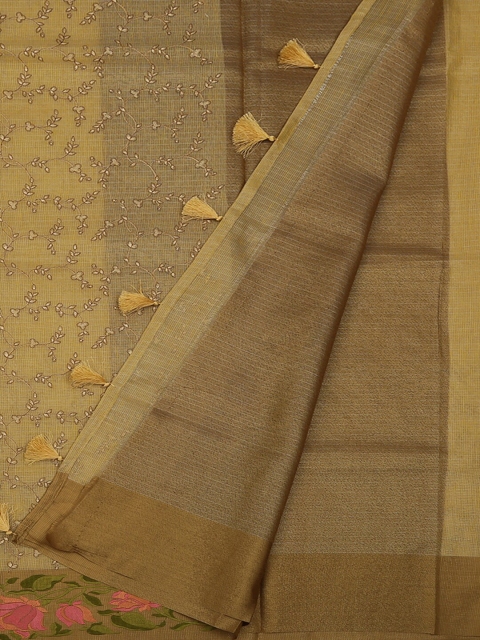 

Pothys Beige & Pink Art Silk Printed Saree