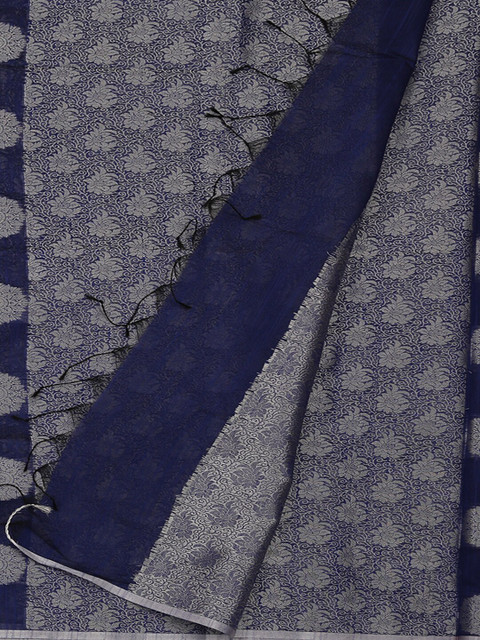 

Pothys Blue Woven Design Cotton Blend Saree