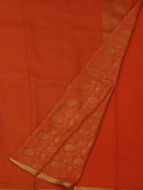 

Pothys Peach-Coloured Woven Design Pure Georgette Saree