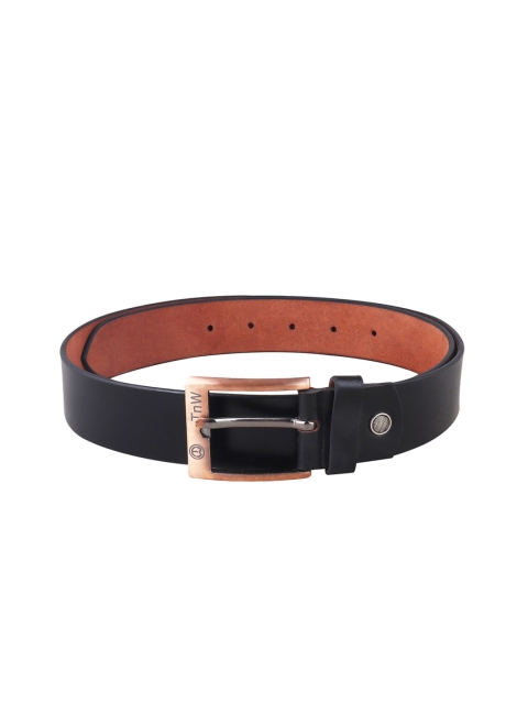 

TnW Men Black Solid Leather Belt