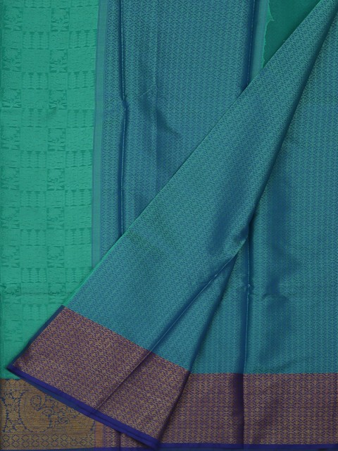 

Pothys Sea Green & Gold-Coloured Jute Silk Woven Design Saree