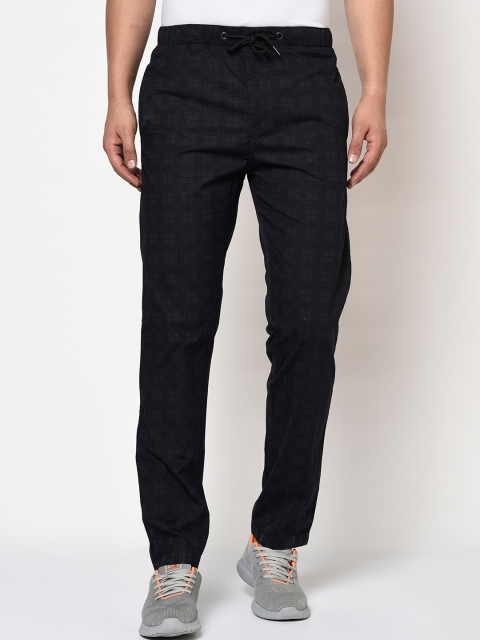 

Octave Men Black Checked Track Pants