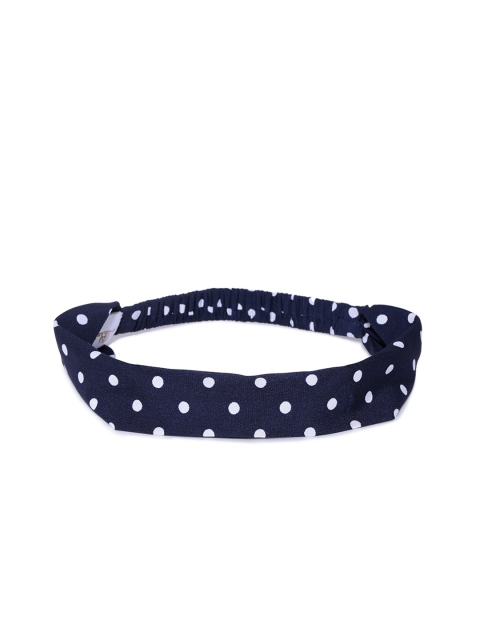 

Blueberry Women Navy Blue & White Polka Dot Printed Hairband