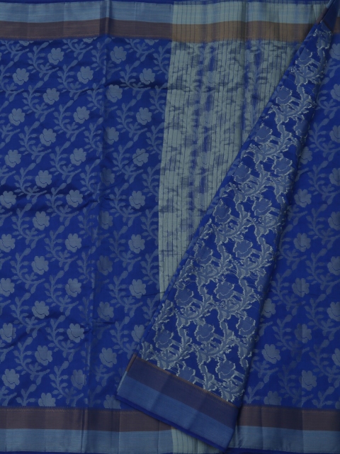 

Pothys Blue Printed Jute Silk Saree