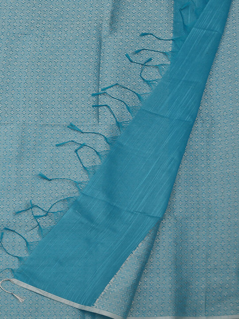 

Pothys Blue Woven Design Cotton Blend Saree
