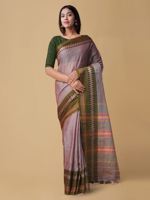 

Unnati Silks Mauve Pure Cotton Woven Design Narayan Peth Saree