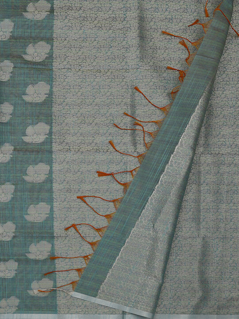 

Pothys Blue Printed Cotton Blend Saree