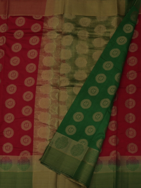 

Pothys Red & Green Jute Silk Woven Design Saree