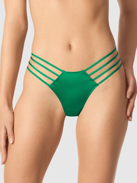 

La Senza Women Green Solid Bikini Brief 11148873-0X40
