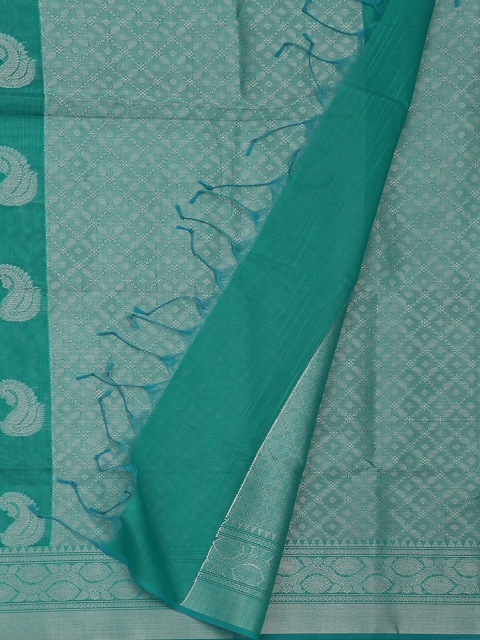 

Pothys Green Printed Cotton Blend Saree