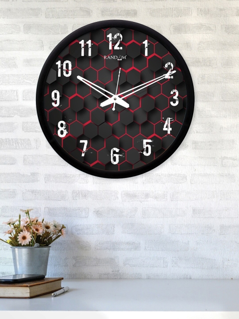 

RANDOM Black & Red Round Printed 30.5 cm Analogue Wall Clock
