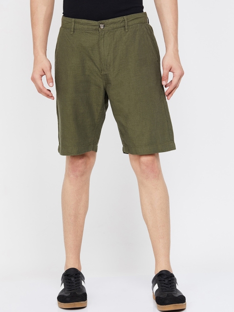 

Fame Forever by Lifestyle Men Olive Green Solid Regular Fit Chino Shorts