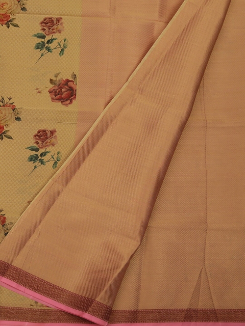 

Pothys Gold-Coloured & Red Art Silk Printed Saree