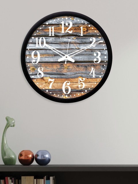 

RANDOM Grey & Beige Round Printed Analogue Wall Clock (30.48 cm x 30.48 cm)