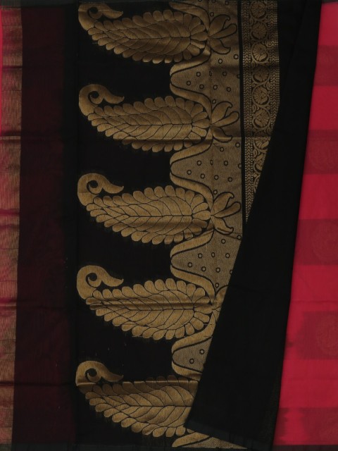

Pothys Pink & Black Silk Cotton Woven Design Saree