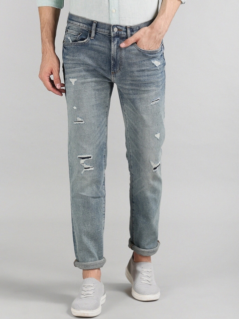 

GAP Men Blue Slim Fit Mid-Rise Low Distress Stretchable Jeans