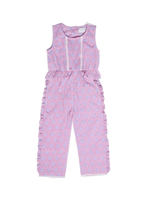 

Silai Bunai Girls Purple & Blue Basic Jumpsuit