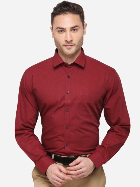 

JADE BLUE Men Maroon Regular Fit Solid Formal Shirt