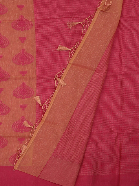 

Pothys Peach-Coloured & Beige Linen Blend Woven Design Saree