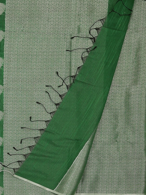 

Pothys Green & Silver-Coloured Cotton Blend Woven Design Saree