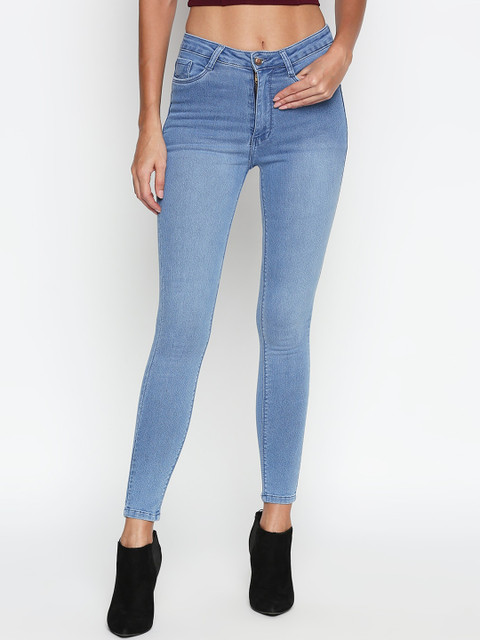 

PURPLE WATER Women Blue Slim Fit High-Rise Clean Look Jeans