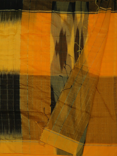 

Pothys Yellow & Black Pure Cotton Dyed Saree