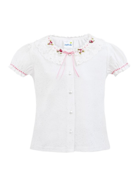 

Daffodils GIRLS WEAR Girls Off-White Solid Top