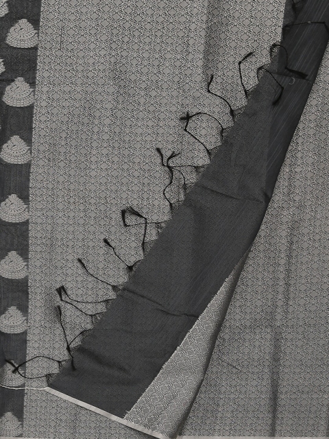 

Pothys Grey & Silver-Coloured Cotton Blend Woven Design Saree