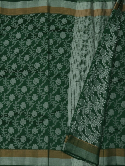 

Pothys Green & Off-White Jute Silk Woven Design Saree