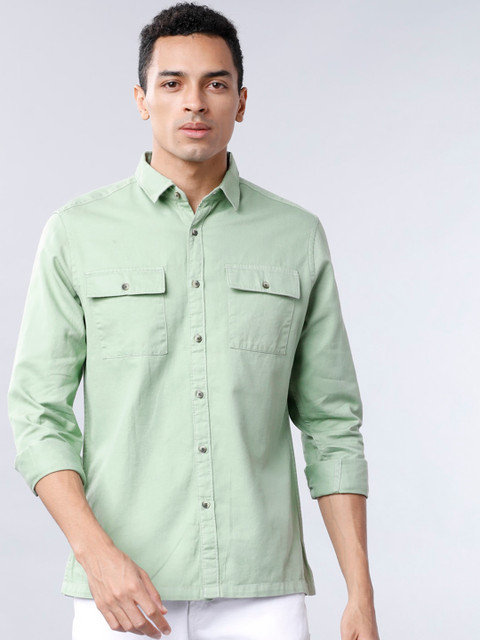 

Ecko Unltd Men Green Slim Fit Solid Casual Shirt