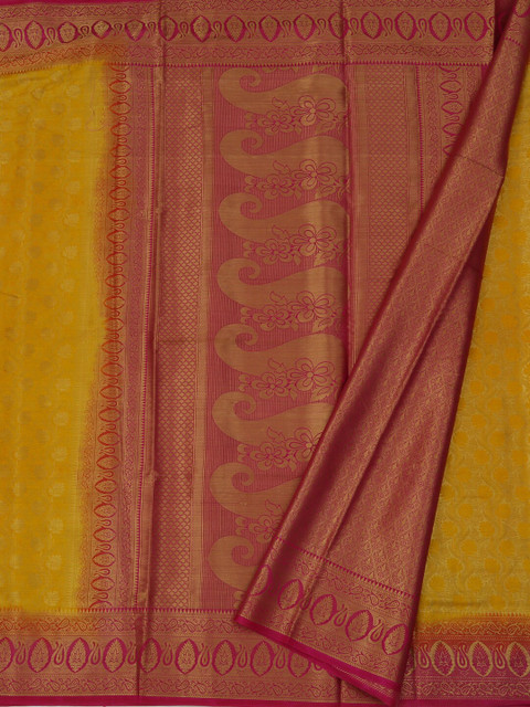 

Pothys Yellow Woven Design Jute Silk Saree
