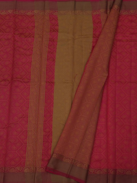 

Pothys Pink Solid Jute Silk Saree