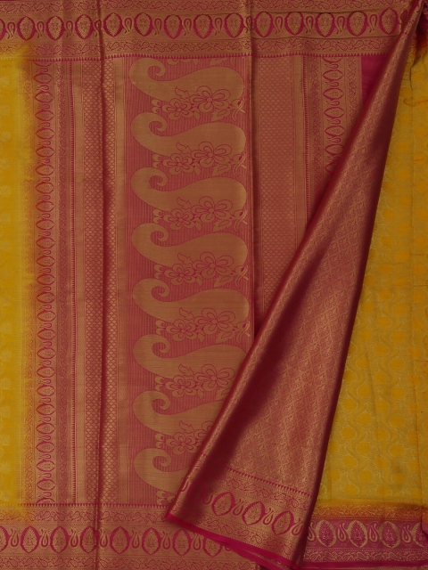 

Pothys Yellow & Red Jute Silk Woven Design Saree