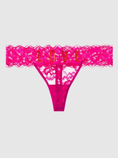 

La Senza Women Pink Self-Design Remix Thongs 11140886-4GU7