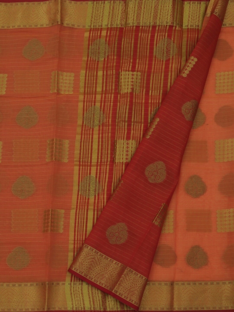 

Pothys Orange Woven Design Cotton Blend Saree