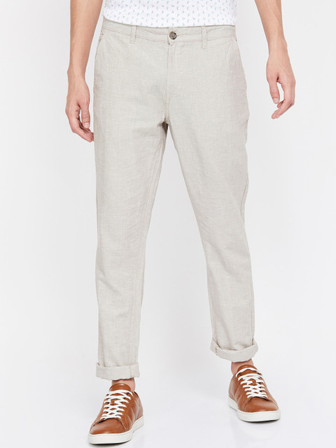 

Fame Forever by Lifestyle Men Beige Slim Fit Solid Regular Trousers