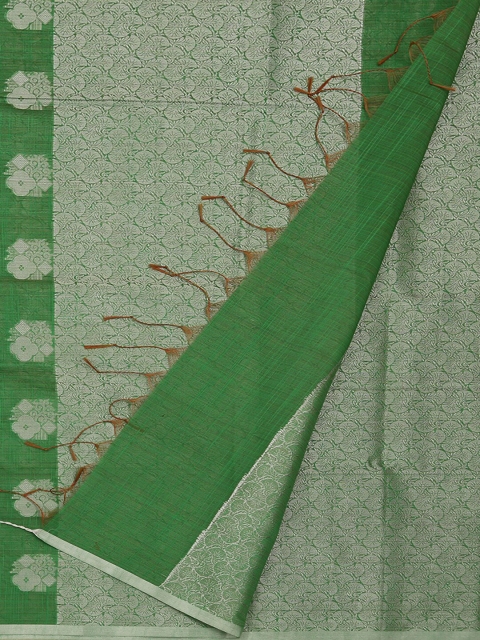 

Pothys Green Woven Design Cotton Blend Saree