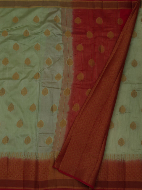 

Pothys Green Printed Jute Silk Saree