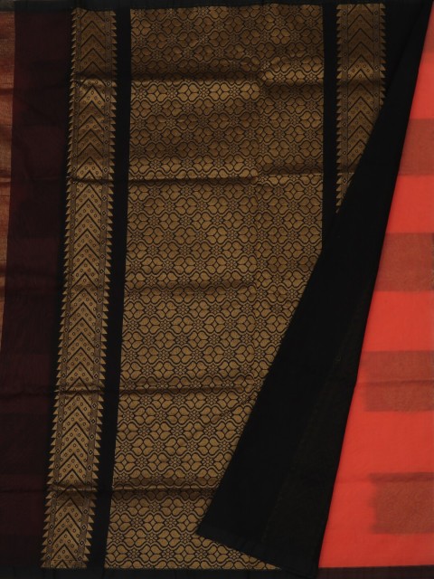

Pothys Peach-Coloured & Black Silk Cotton Woven Design Saree