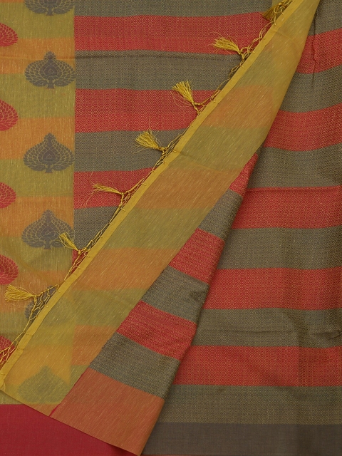 

Pothys Yellow & Red Linen Blend Woven Design Saree