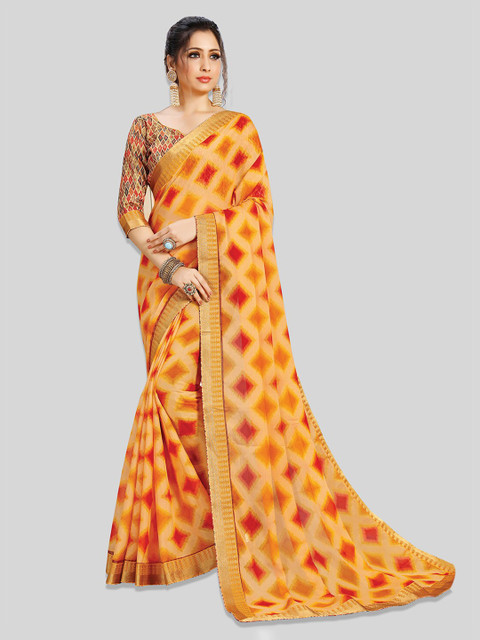 

Pothys Yellow & Red Brasso Printed Saree