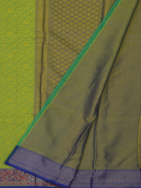 

Pothys Green & Gold-Toned Jute Silk Woven Design Saree