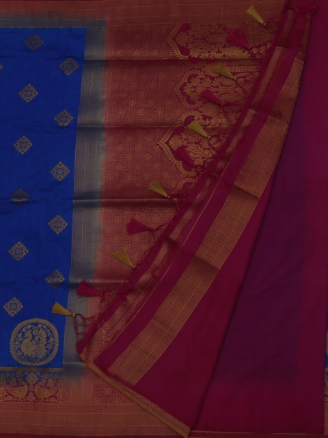 

Pothys Blue & Maroon Jute Silk Woven Design Saree